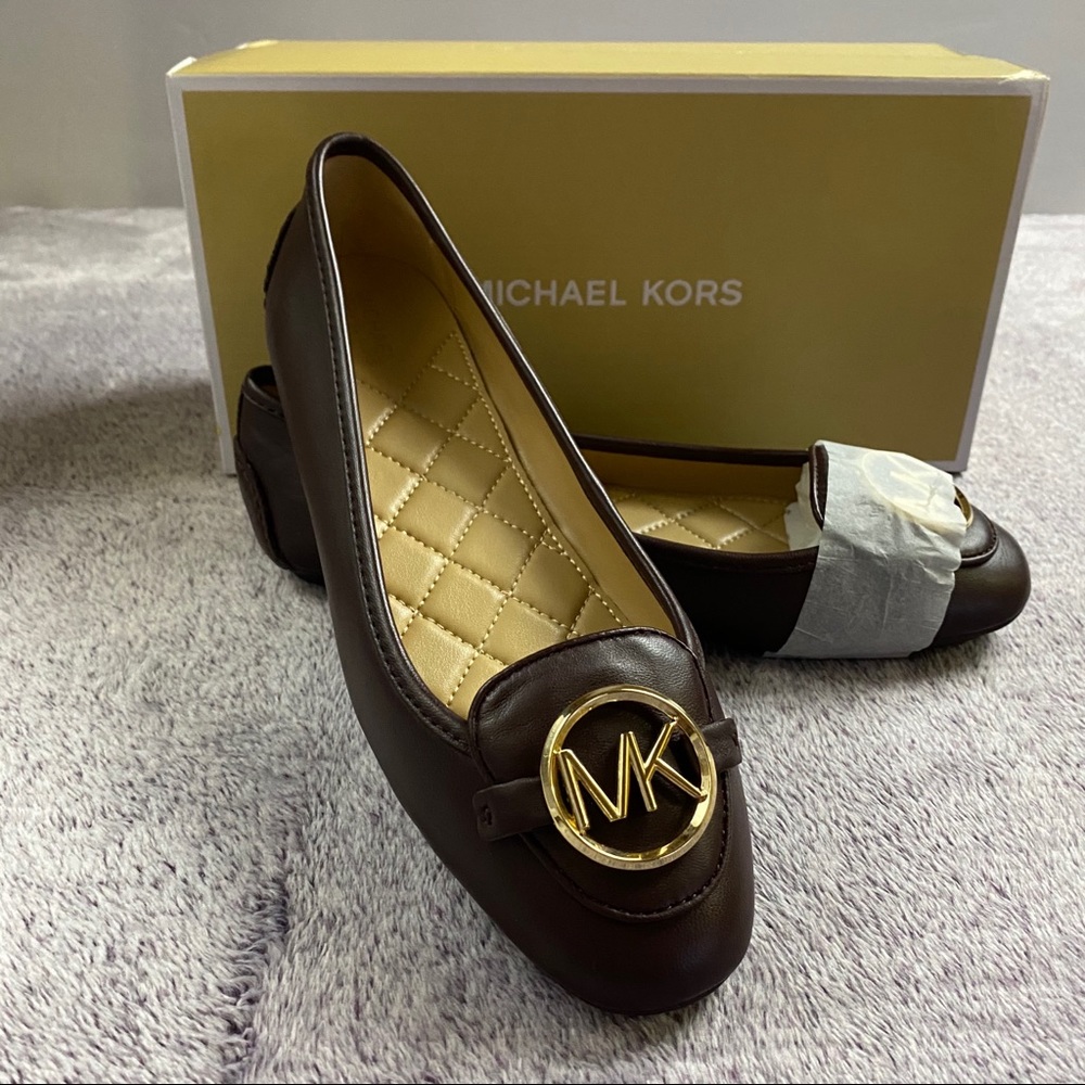 Michael Kors Lillie Moc Red Brown Ballet Flats 7.5